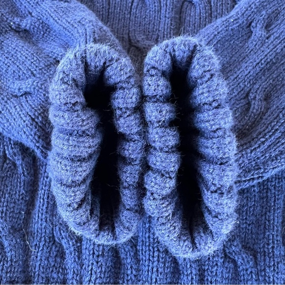 Polo Ralph Lauren Y2K Cable Knit Sweater Blue Red Button Shoulder Cotton 24 Mos - Picture 5 of 8